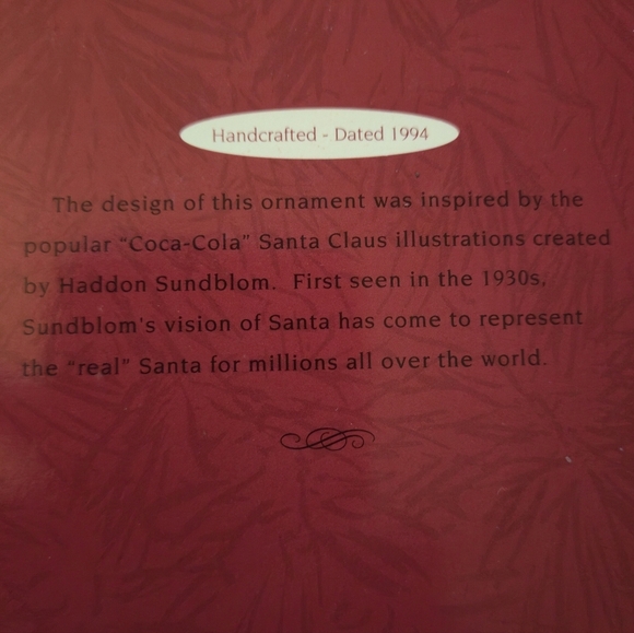 1994 Hallmark Keepsake "Relaxing Moment" Coca-Cola Santa Christmas Ornament - Picture 4 of 12